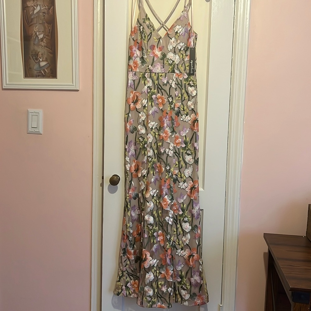 Embroidered Floral Gown - Size 3
